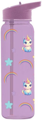 בקבוק שתייה שקוף מפלסטיק עמיד 600 מ