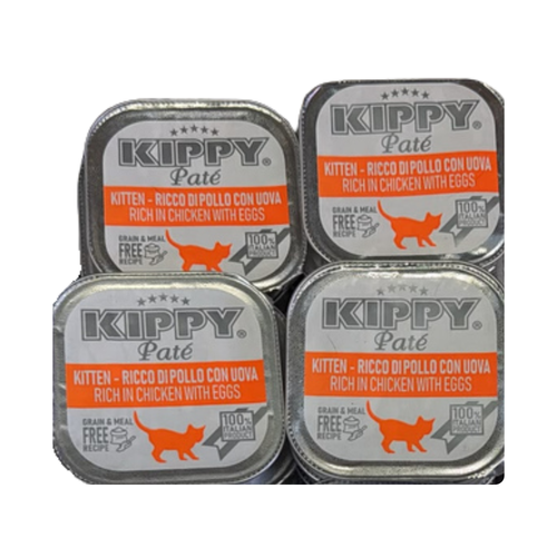 שימורים לגורי חתולים קיפי Kippy 90 גרם - עוף עם ביצים