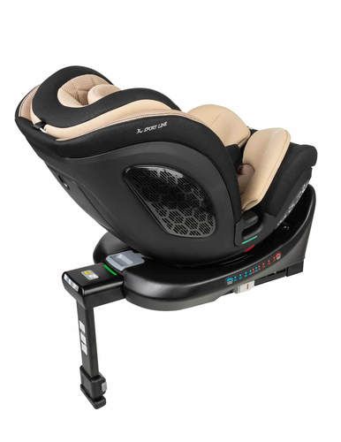 כיסא בטיחות מסתובב 360  משולב בוסטר דגם TRIVO בתקן I-Size ספורטליין צבע שמנת