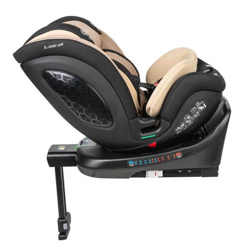 כיסא בטיחות מסתובב 360  משולב בוסטר דגם TRIVO בתקן I-Size ספורטליין צבע שמנת