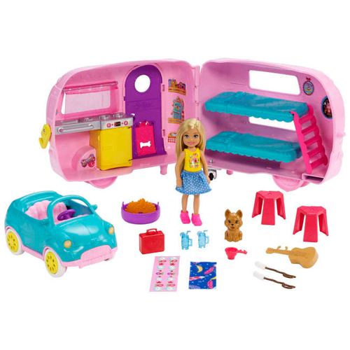ברבי קארוון    Barbie Toys, Camper Playset With Chelsea Doll, Toy Car And Accessories