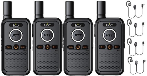 4 מכשירי קשר למסעדות / חנויות כולל 4 אוזניות ומיקרופון ECO WPF-10