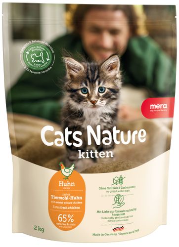 מזון יבש לגורי חתולים Mera Cats Nature Kitten מרה עוף מועשר בקולוסטרום 