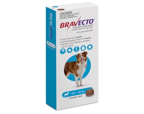 BRAVECTO ברבקטו טבליות נגד פרעושים וקרציות לכלב | 20-40 ק