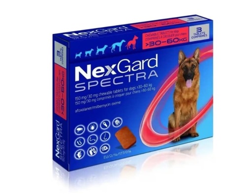 NEXGARD נקסגארד ספקטרה טבליות נגד פרעושים וקרציות לכלב | 30-60 ק