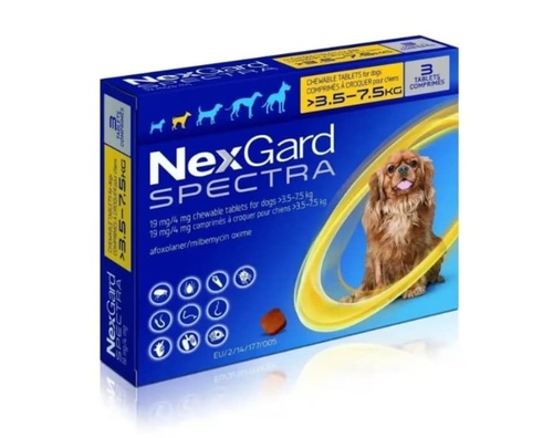NEXGARD נקסגארד ספקטרה טבליות נגד פרעושים וקרציות לכלב | 3.5-7.5 ק