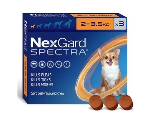 NEXGARD נקסגארד ספקטרה טבליות נגד פרעושים וקרציות לכלב | 2-3.5 ק