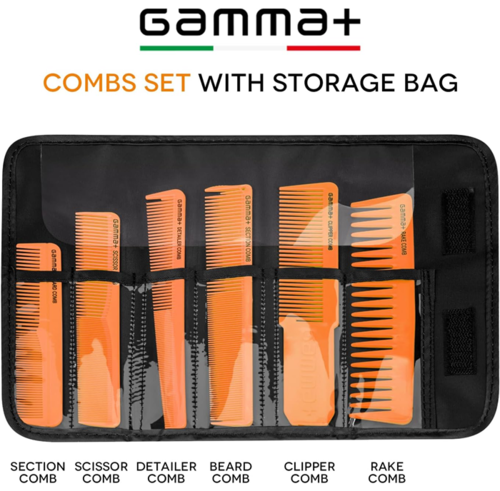 סט 6 מסרקים מקצועיים GAMMA+ – כתום