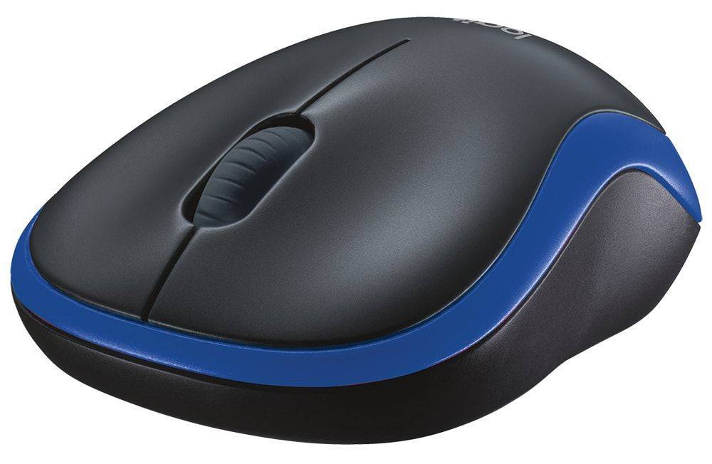עכבר אלחוטי איכותי שחור/כחול Logitech 910-002236 Wireless Mouse M185