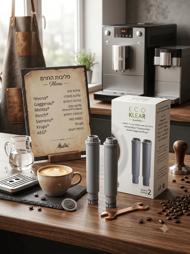 זוג פילטרים לסינון מים Eco Klear למכונות קפה אוטומטיות של ניבונה, מליטה וקרופס - מסנן נגד אבנית