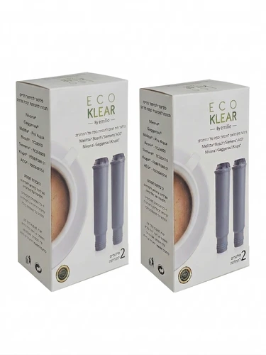 4 פילטרים לסינון מים Eco Klear למכונות קפה אוטומטיות של ניבונה, מליטה וקרופס - מסנן נגד אבנית