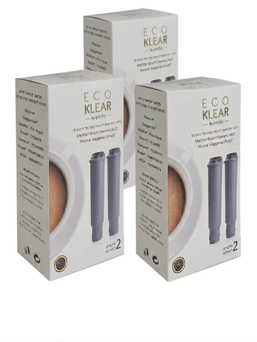 6 פילטרים לסינון מים Eco Klear למכונות קפה אוטומטיות של ניבונה, מליטה וקרופס - מסנן נגד אבנית