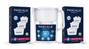 קנקן לסינון מים בנפח של 2.4 ליטר Pascale Water & Life Compact לבן + 7 פילטרים מתנה!