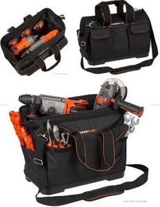 תיק כלי עבודה עם תחתית קשיחה 320x400 מ"מ Power plus POWDPBAG01 DUAL POWER TOOLBAG