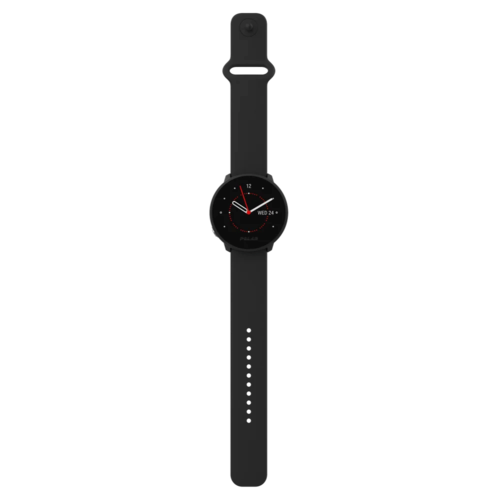 שעון כושר Polar Unite בצבע שחור עם מסך מגע ורצועה פתוחה
