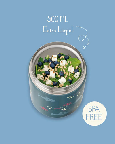 צנצנת אוכל תרמית 500 מ״ל – כרישים