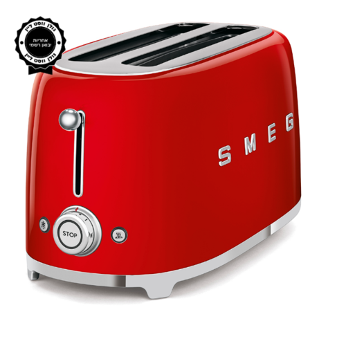מצנם קופץ ל-4 פרוסות SMEG צבע אדום TSF02RDEU