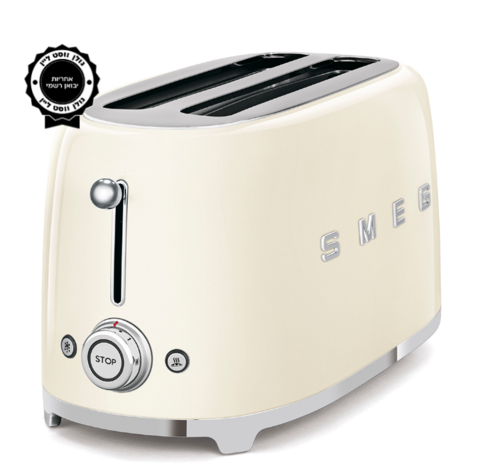 מצנם קופץ ל-4 פרוסות SMEG צבע קרם TSF02CREU