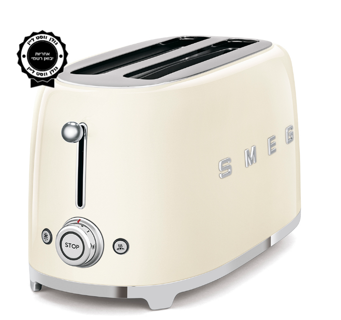 מצנם קופץ ל-4 פרוסות SMEG צבע קרם TSF02CREU