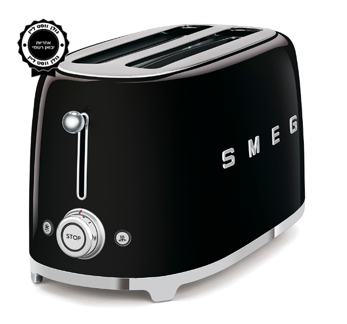 מצנם קופץ ל-4 פרוסות SMEG צבע שחור  TSF02BLEU