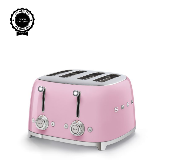 מצנם קופץ ל-4 פרוסות SMEG צבע ורוד TSF03PKEU