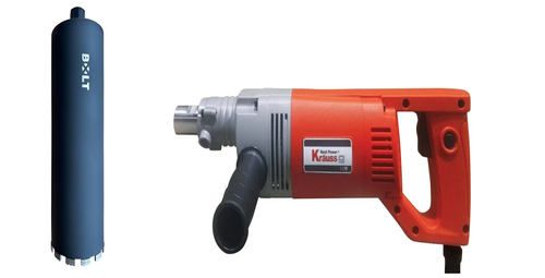 מקדחת יהלום ידנית מקצועית 2300W עם קלאץ' + מקדח כוס יהלום 2.5- 3.5 מתנה! KR-916