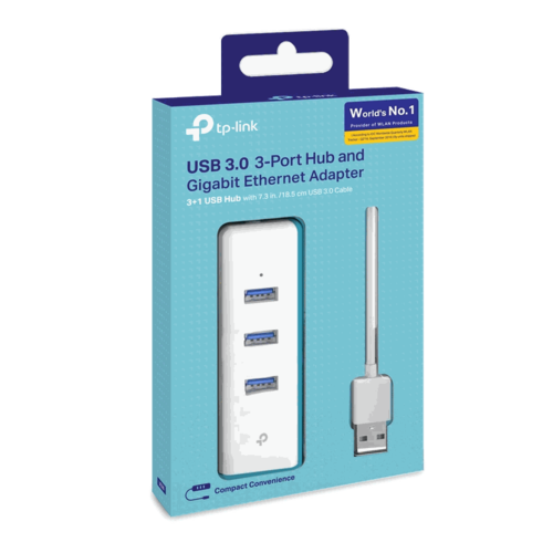 מתאם רשת TP-Link UE330 99360-330-00 USB 3.0 / 3x USB-A + Gigabit Ethernet