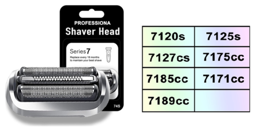 סכין ורשת מקוריות למכונת גילוח Braun Series 7 דגם 74S