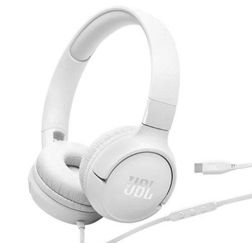 אוזניות חוטיות JBL Tune 520C USB-C On-Ear White