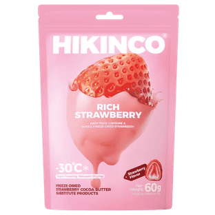 HIKINCO - תות מיובש בהקפאה בציפוי בטעם תות 60 גרם