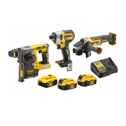 סט כלים נטען אימפקט, פטישון ומשחזת DCK305P3T 5.0Ah 18V dewalt