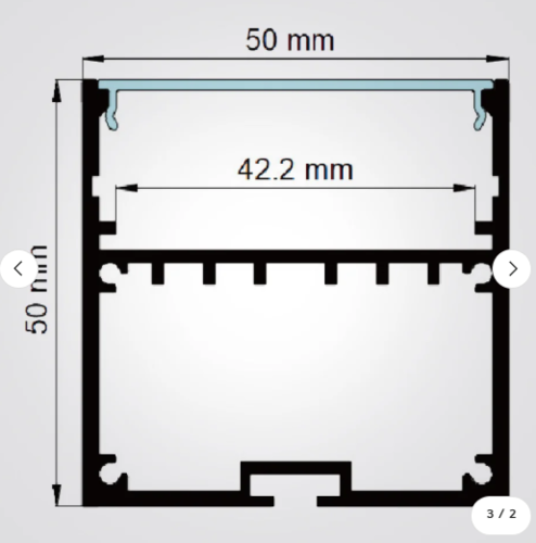 פרופיל תאורה חיצוני 50X50 MM ACTEC