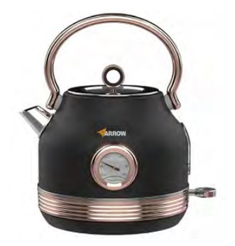 קומקום חשמלי רטרו שחור 1.8 ליטר, 2200W 600600-007