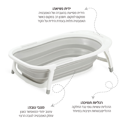 אמבטיה מתקפלת כנרת -מגוון צבעים