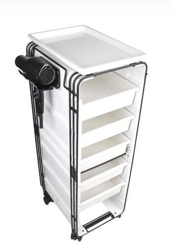 עגלת שירות מקצועית למספרה JRL Stapelboy Profi Barber Tool Trolley (לבנה)