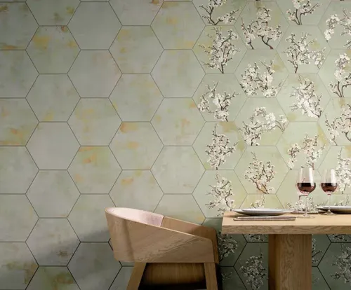 APAVISA Mood Green Natural Hexagon Hex 25X30
