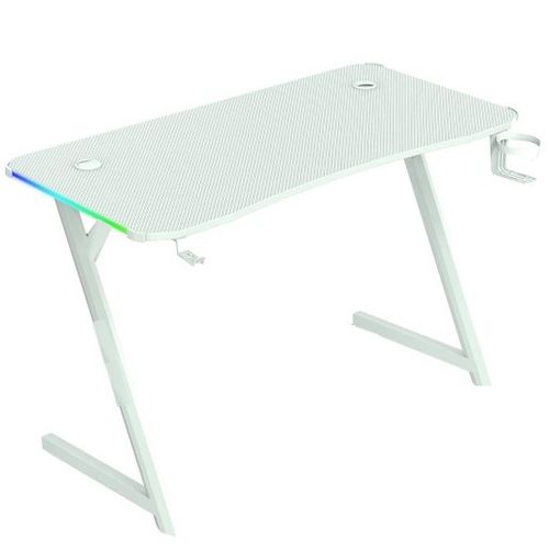 שולחן גיימינג OPTIMUS LITE בצורת Z כולל תאורת RGB צבע לבן 120 ס