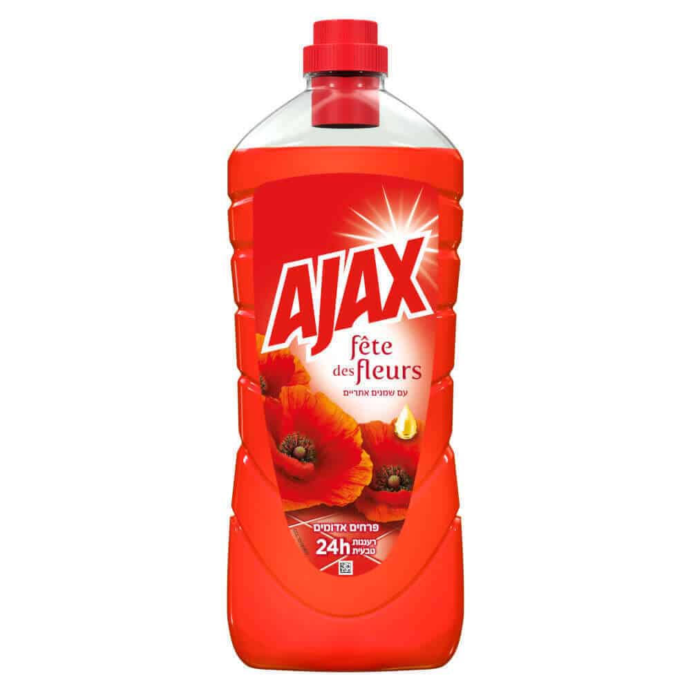 Ajax - נוזל ניקוי רצפות בניחוח פרחים אדומים - בנפח 1.5 ליטר