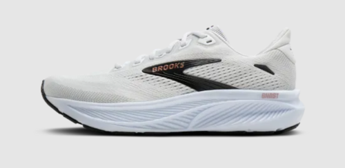 ברוקס דגם Ghost 18 נשים רחבות בצבע White/Black/Rose Gold
