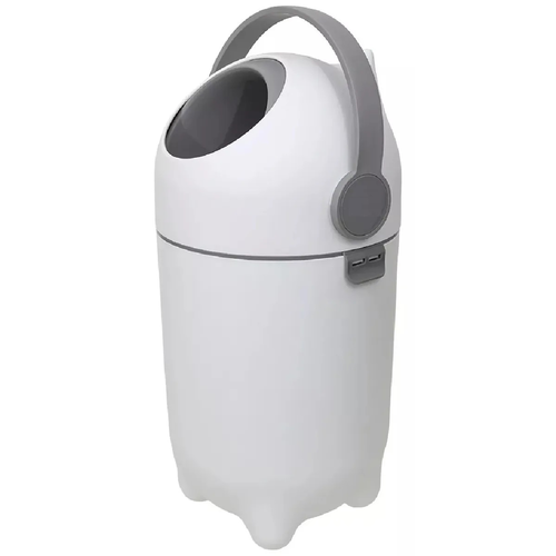 פח לחיתולים עם אטימה כפולה וללא צורך בשקיות מילוי מיוחדות - לבן/אפור
