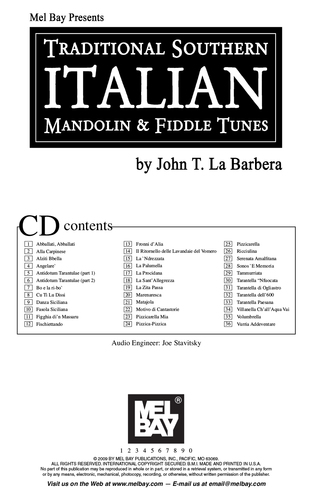ספר תווים למנדולינה Traditional Southern Italian Mandolin & Fiddle Tunes