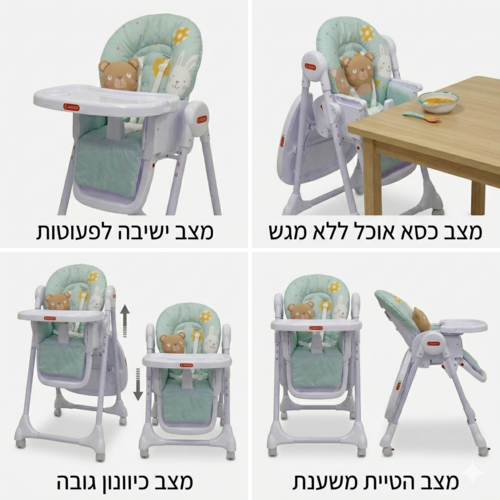 כיסא אוכל HONEY  צבע מסיבת חיות