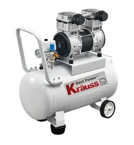 מדחס אוויר שקט ללא שמן 24 ליטר 2.5 כ''ס  2 ראשים KR-3010S KRAUSS