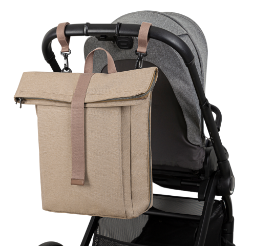 תיק גב אופנתי אורבן רולטופ / Urban Rolltop – בז' מלאנג'