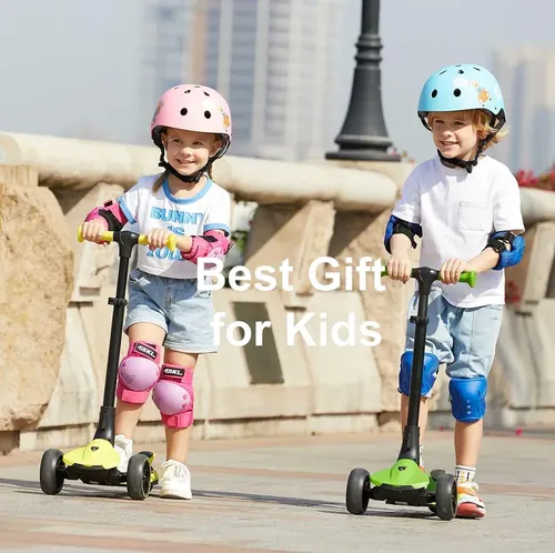 קורקינט למבורגיני מתקפל ירוק - KICK AND ROLL Lamborghini Children's Scooter GREEN Flashing Wheels Foldable Push Scooter
