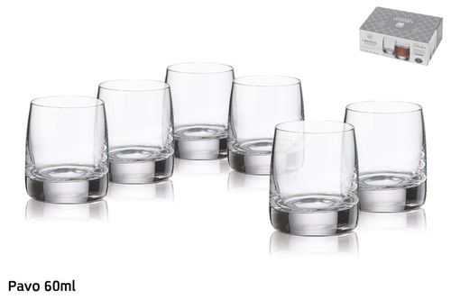 סט 6 כוסות ליקר 60ml PAVO בוהמיה קריסטל