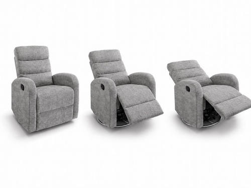 כורסת הנקה מסתובבת 360° עם ריקליינר COMFORT אפור Bsmart