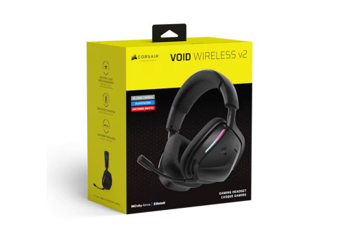 אוזניות  CORSAIR VOID V2 WIRELESS GAMING HEADSET CARBON CA-9011379-WW