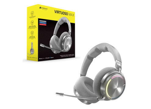 אוזניות קשת אלחוטיות לגיימינג VIRTUOSO MAX WIRELESS צבע כסף CORSAIR