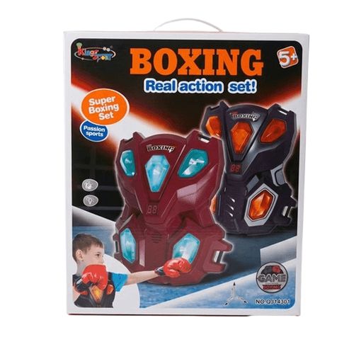 סט אגרוף אלקטרוני לילדים Boxing Real Action באריזה עם אפודי מגן וכפפות